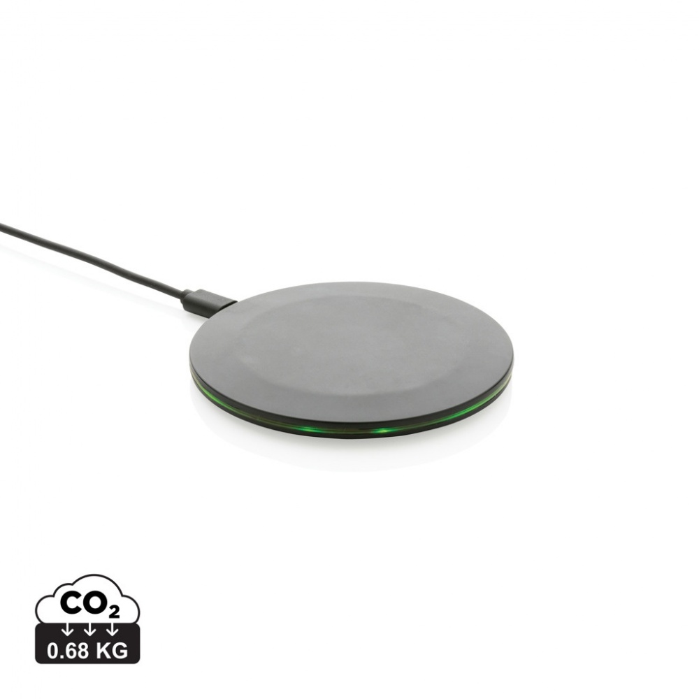 Logo trade promotional gifts picture of: RCS recycled plastic 15W Wireless fast charger