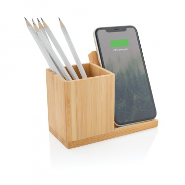 Logo trade promotional products picture of: Calgary bamboo 10W wireless charger