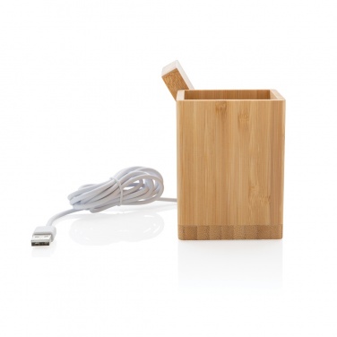 Logo trade advertising products picture of: Calgary bamboo 10W wireless charger