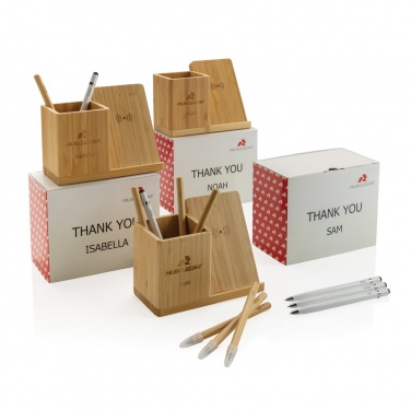 Logo trade promotional products image of: Calgary bamboo 10W wireless charger