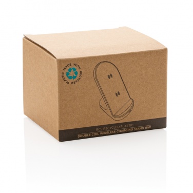 Logotrade promotional items photo of: RCS recycled plastic double coil wireless stand 15W