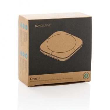 Logotrade promotional gift picture of: Oregon RCS recycled plastic and cork 10W wireless