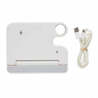 Logo trade corporate gifts image of: Joltz RCS recycled plastic dual 15W charger with iWatch slot