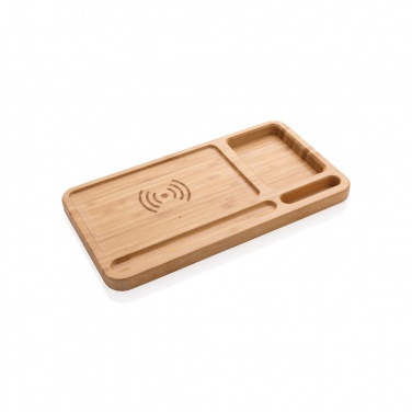 Logotrade promotional giveaway picture of: Bamboo desk organiser 5W wireless charger
