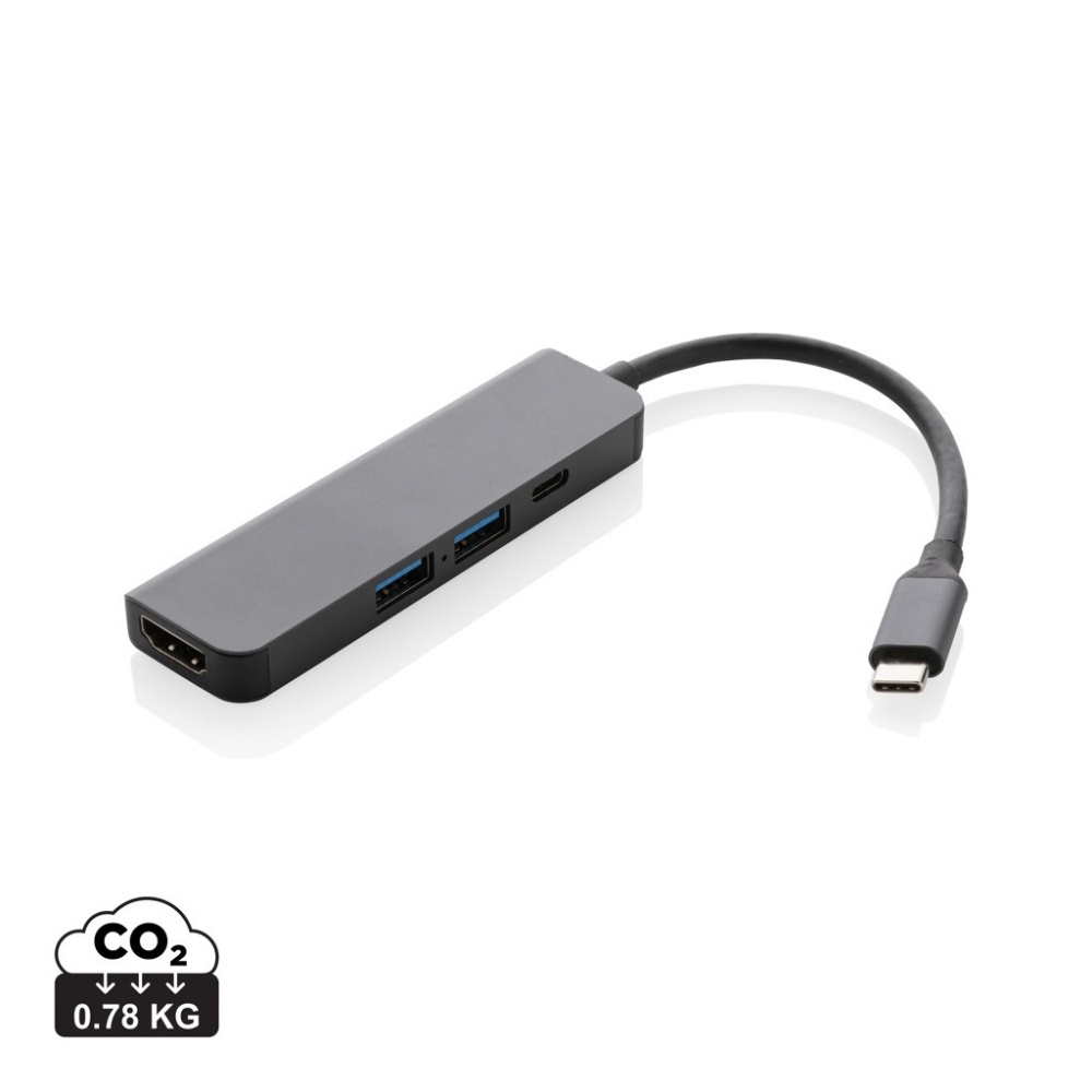 Logotrade promotional item picture of: Terra RCS recycled aluminum hub with HDMI input