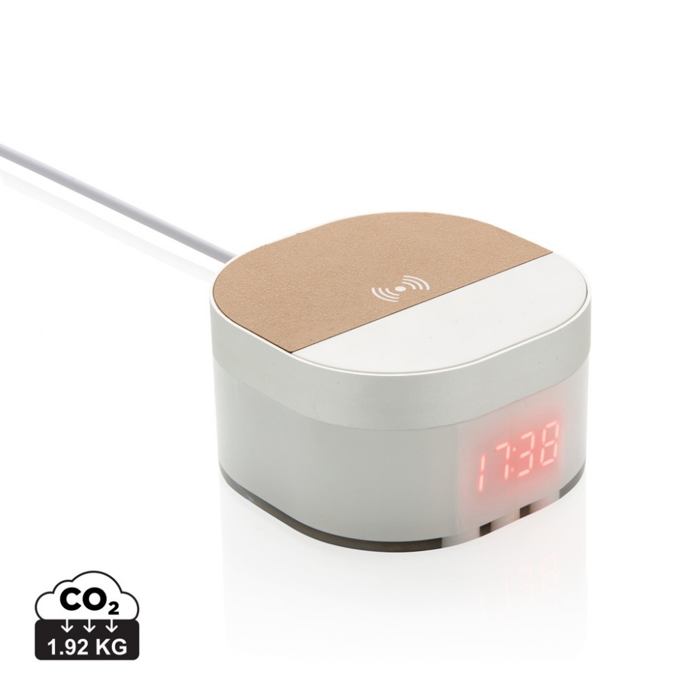 Logo trade business gift photo of: Aria 5W Wireless Charging Digital Clock