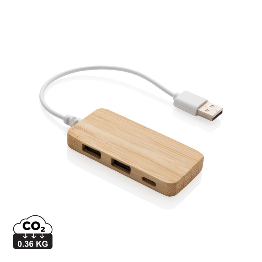 Logotrade promotional giveaway picture of: Bamboo hub with Type-C