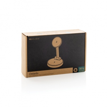 Logotrade promotional item picture of: Ontario RCS rplastic 15W magnetic charging 2 in 1 stand