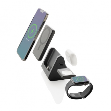 Logo trade corporate gift photo of: Powerbase RCS recycled plastic 3 in 1 charger with powerbank