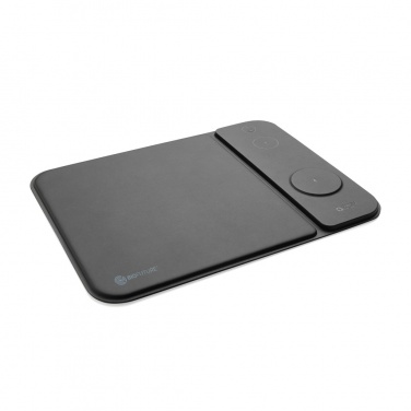 Logo trade corporate gifts picture of: Swiss peak RCS recycled PU 15W 3 in 1 charging mousepad
