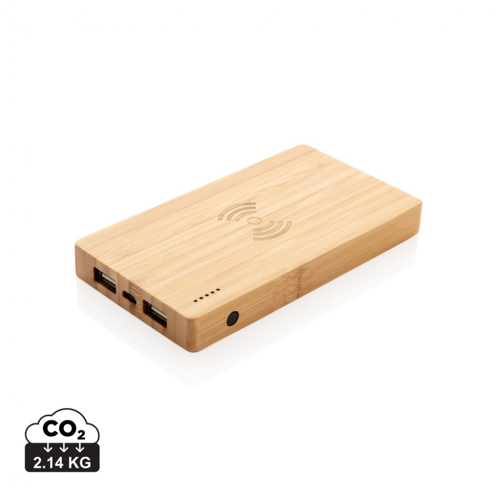 Logotrade promotional giveaways photo of: Bamboo 4.000 mAh wireless 5W Powerbank
