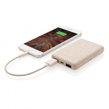 Logo trade promotional items picture of: Wheat Straw 5.000 mAh Pocket Powerbank