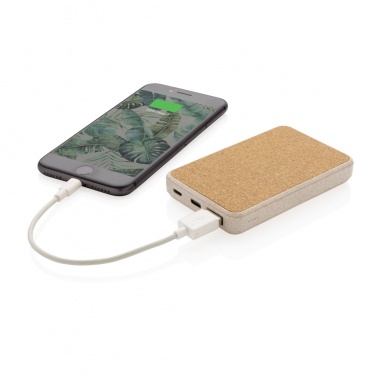 Logotrade promotional items photo of: Cork and Wheat 5.000 mAh pocket powerbank