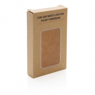 Logotrade corporate gift image of: Cork and Wheat 5.000 mAh pocket powerbank