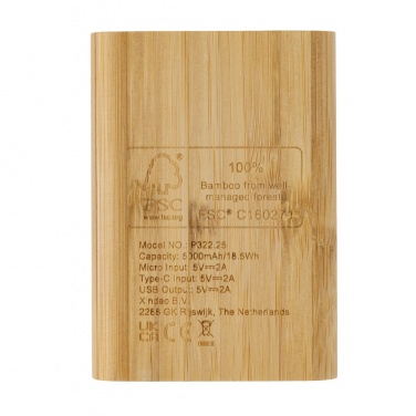 Logotrade promotional items photo of: Bamboo 5.000 mAh powerbank