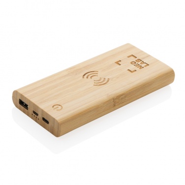 Logotrade promotional products photo of: Bamboo 8.000 mAh 5W wireless powerbank