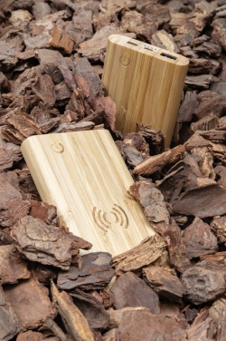 Logotrade promotional item picture of: Bamboo 8.000 mAh 5W wireless powerbank