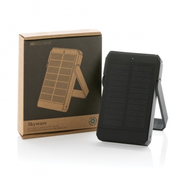 Logo trade promotional merchandise photo of: Skywave RCS rplastic solar powerbank 5000 mAh 10W wireless