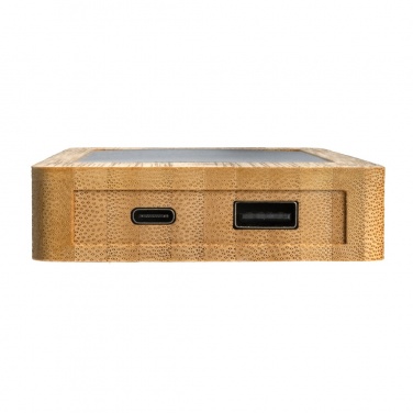 Logotrade promotional product image of: Sunwick 10.000 mAh Bamboo solar powerbank