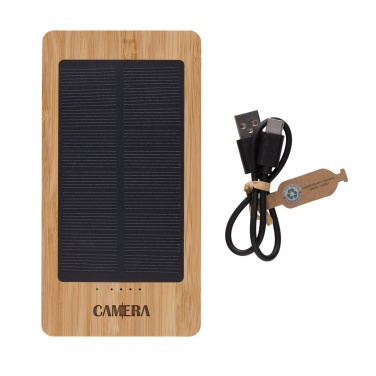 Logotrade promotional item image of: Sunwick 10.000 mAh Bamboo solar powerbank
