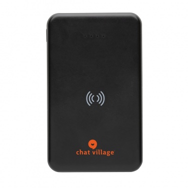 Logo trade promotional products picture of: RCS recycled plastic 5.000 mAh 5W wireless powerbank
