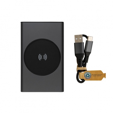 Logotrade promotional merchandise image of: Terra RCS recycled aluminium 5000 mAh powerbank 5W wireless