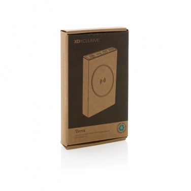 Logo trade promotional products image of: Terra RCS recycled aluminium 5000 mAh powerbank 5W wireless