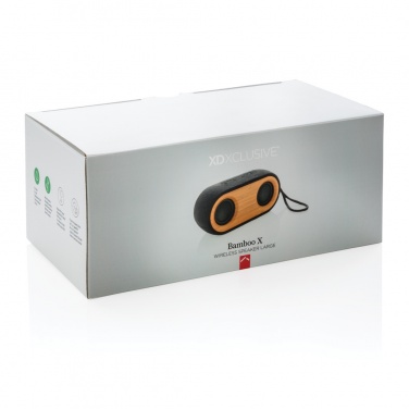 Logo trade promotional products image of: Bamboo X double speaker