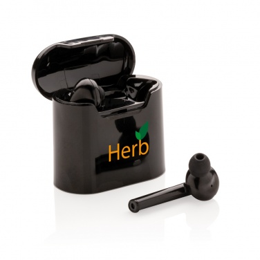 Logo trade corporate gifts image of: Liberty wireless earbuds in charging case