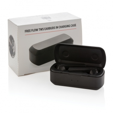 Logo trade promotional giveaways picture of: Free Flow TWS earbuds in charging case