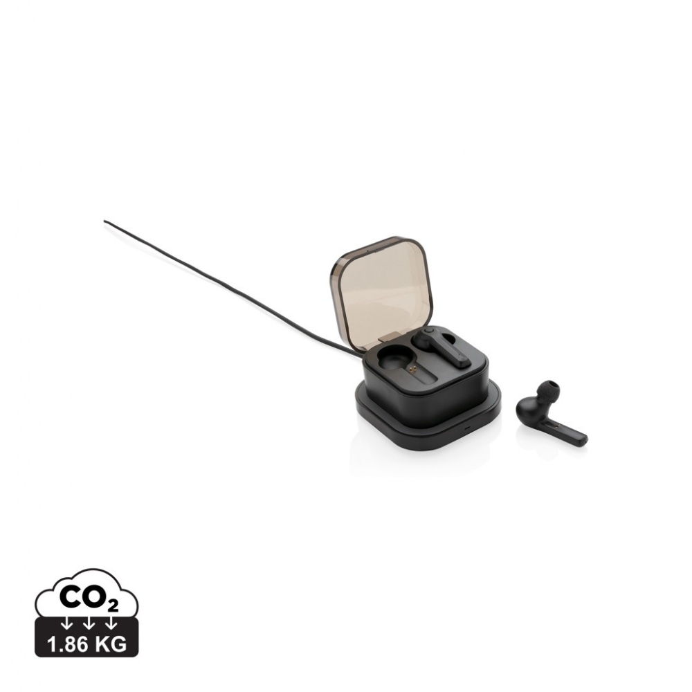 Logo trade promotional items image of: TWS earbuds in wireless charging case