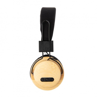 Logo trade promotional gifts image of: Bamboo wireless headphone