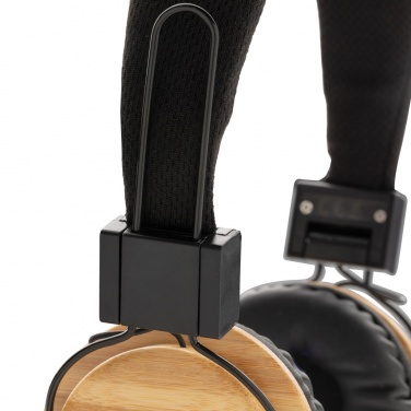 Logo trade promotional merchandise image of: Bamboo wireless headphone