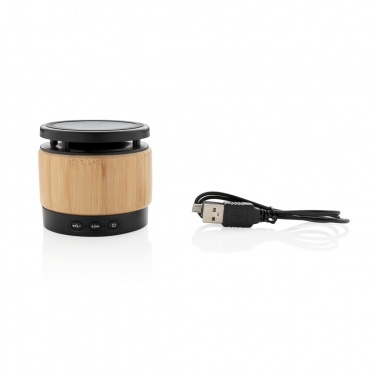 Logo trade promotional merchandise photo of: Bamboo wireless charger speaker