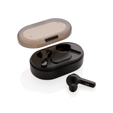 Logotrade promotional item image of: Light up logo TWS earbuds in charging case