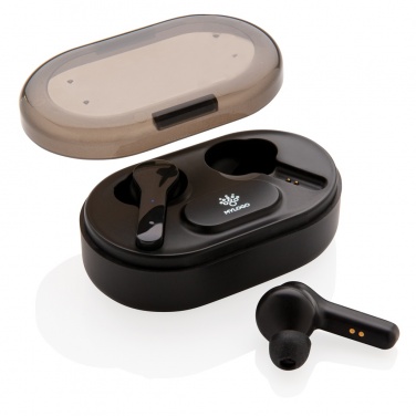 Logotrade business gift image of: Light up logo TWS earbuds in charging case