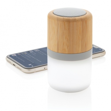 Logo trade promotional gift photo of: Bamboo colour changing 3W speaker light