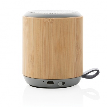Logotrade promotional items photo of: Bamboo and fabric 3W wireless speaker