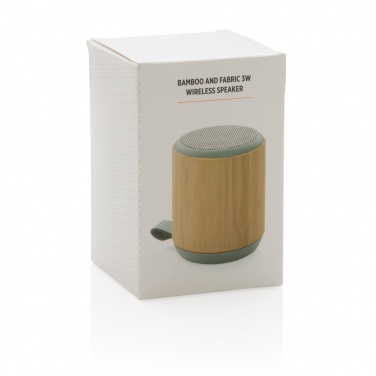 Logotrade promotional merchandise photo of: Bamboo and fabric 3W wireless speaker