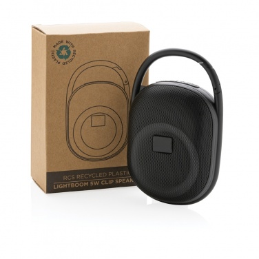 Logotrade promotional gift image of: RCS recycled plastic Lightboom 5W Clip speaker