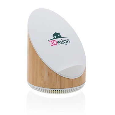 Logo trade promotional products image of: Ovate bamboo 5W speaker with 15W wireless charger
