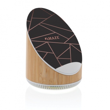 Logo trade promotional product photo of: Ovate bamboo 5W speaker with 15W wireless charger