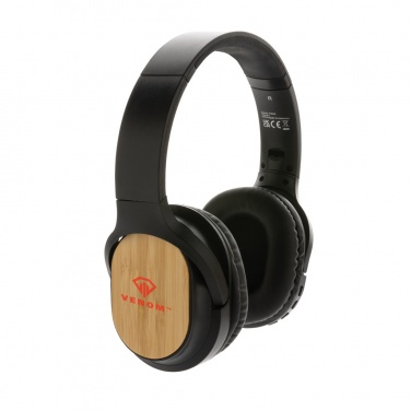 Logotrade business gift image of: RCS and bamboo Elite Foldable wireless headphone