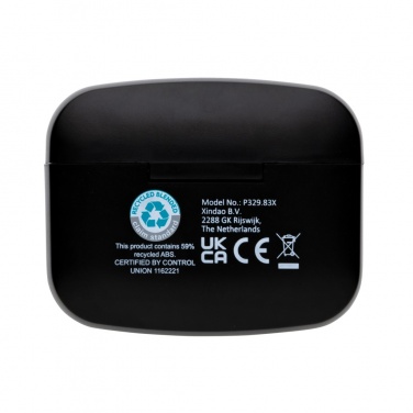 Logo trade promotional merchandise photo of: RCS recycled plastic Swiss Peak ANC TWS earbuds