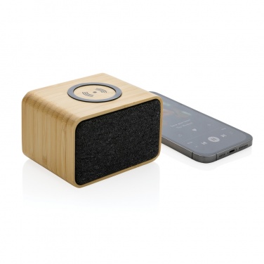 Logo trade promotional product photo of: RCS Rplastic 3W speaker with bamboo 5W wireless