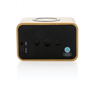 Logo trade business gift photo of: RCS Rplastic 3W speaker with bamboo 5W wireless