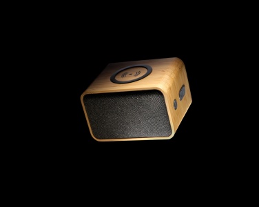 Logo trade promotional merchandise image of: RCS Rplastic 3W speaker with bamboo 5W wireless