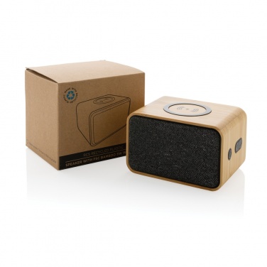 Logo trade promotional gifts picture of: RCS Rplastic 3W speaker with bamboo 5W wireless