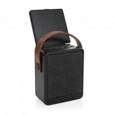 Logo trade promotional merchandise image of: Skywave RCS recycled plastic solar speaker 12W