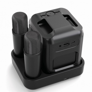 Logo trade advertising product photo of: Singvibe RCS recycled plastic karaoke set with double mic
